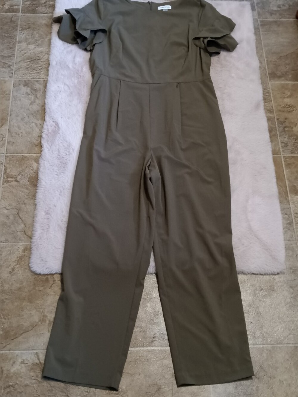 Calvin Klein Olive Green Jumpsuit With Back Zipper